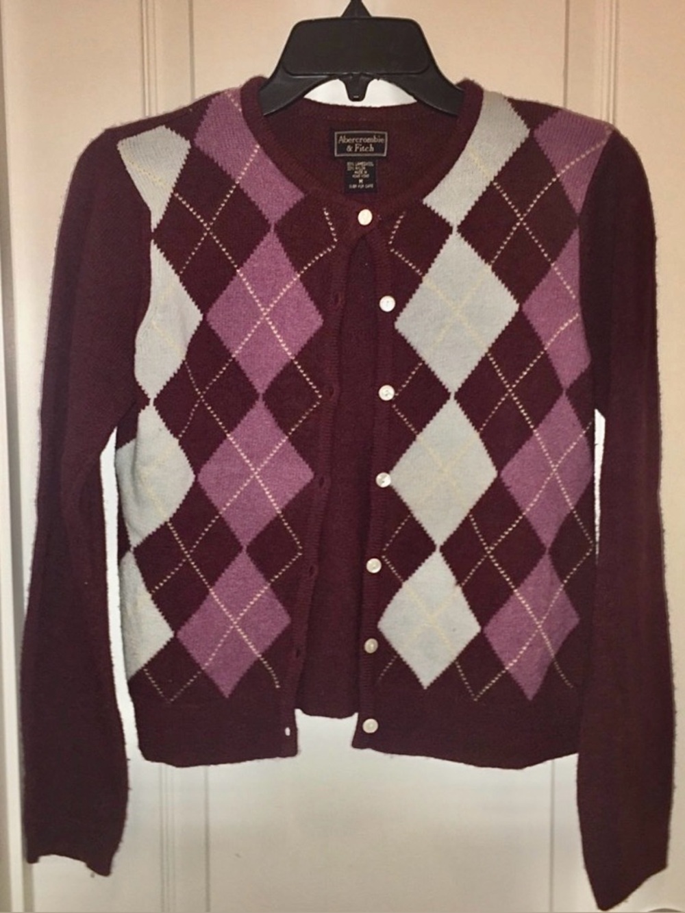 EUC Vintage Abercrombie & Fitch Argyle Cardigan M